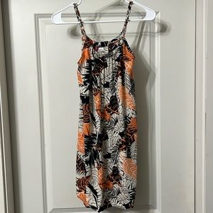 H & M. NEVER WORN. Size 4. Orange/Black/White. Swim Cover Up w/ Pockets.